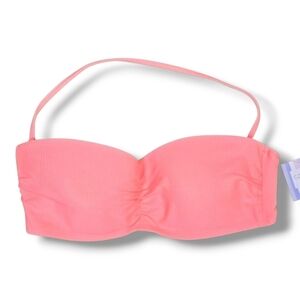 Crown & Ivy Removable Strap Halter Bikini Top Size Medium In Coral NWT!
